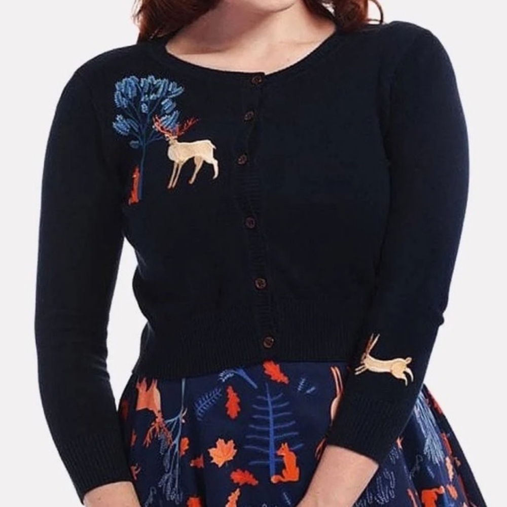Collectif Jessie Forest Friends Cardigan size M
